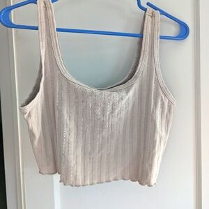 OFFLINE By Aerie OG Groove Crop Top Stone Harbor Tan M